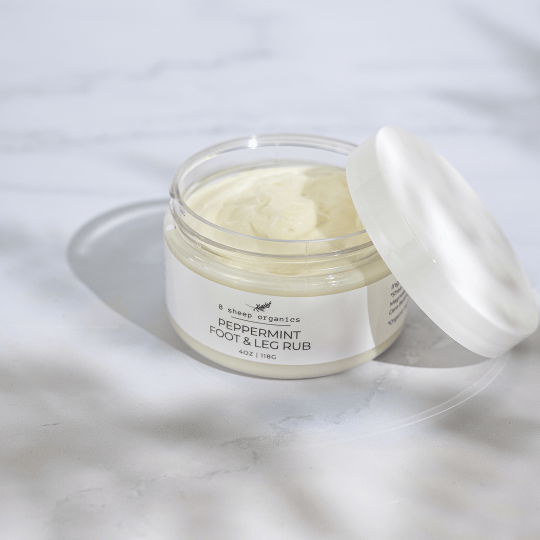 Gel douche à la menthe poivrée pour les pieds et les jambes