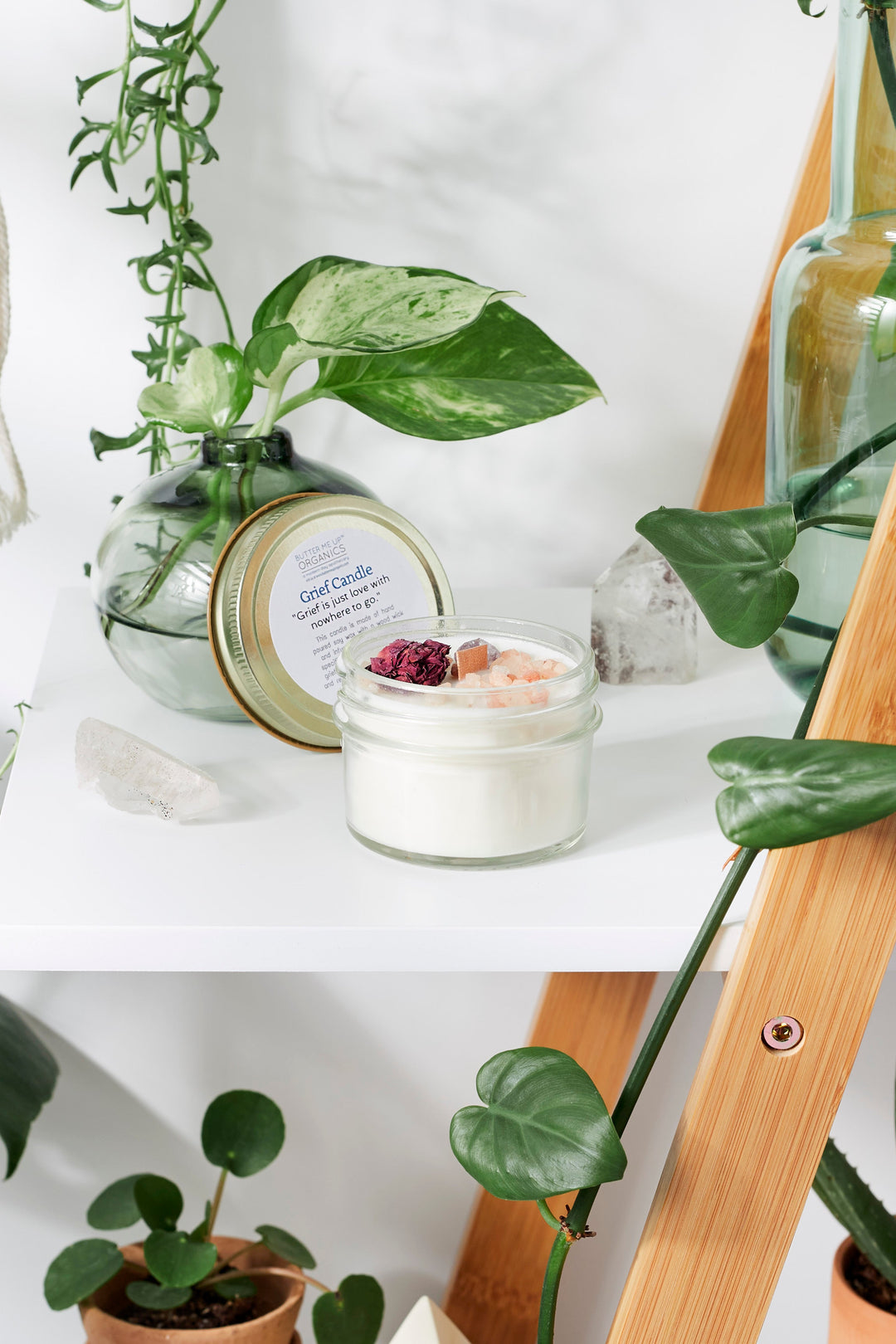 Bougie de deuil / Bougie d'intention / Bougie aux huiles essentielles / Bougie en cire de soja / Bougie pour le deuil