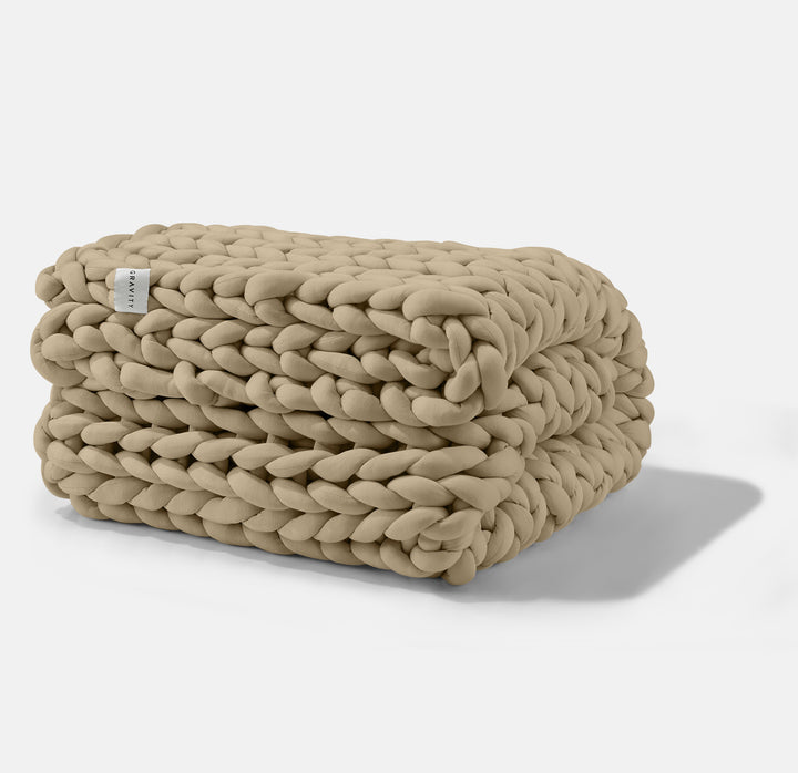 Gravity Chunky Knit Blanket - Oat