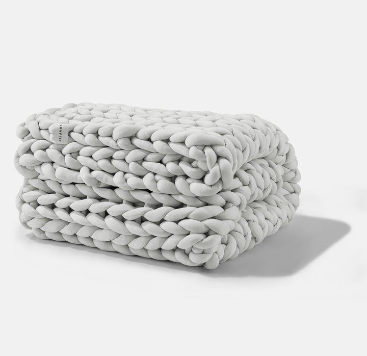 Gravity Chunky Knit Blanket - Grey