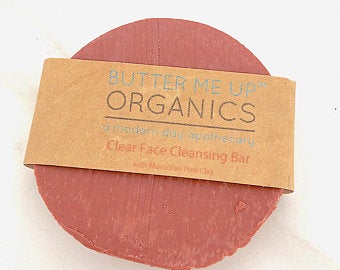 Organic Facial Bar / Organic Face Soap / Rose Clay Soap / Clay Soap Bar / Acne Face Soap / Gentle Face Wash