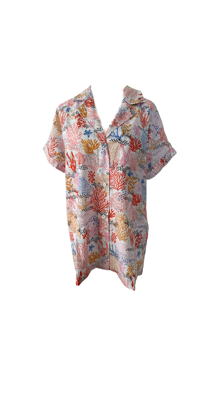 Coral Reef Relaxed Fit Cover Up Shirt - Bed of Nails