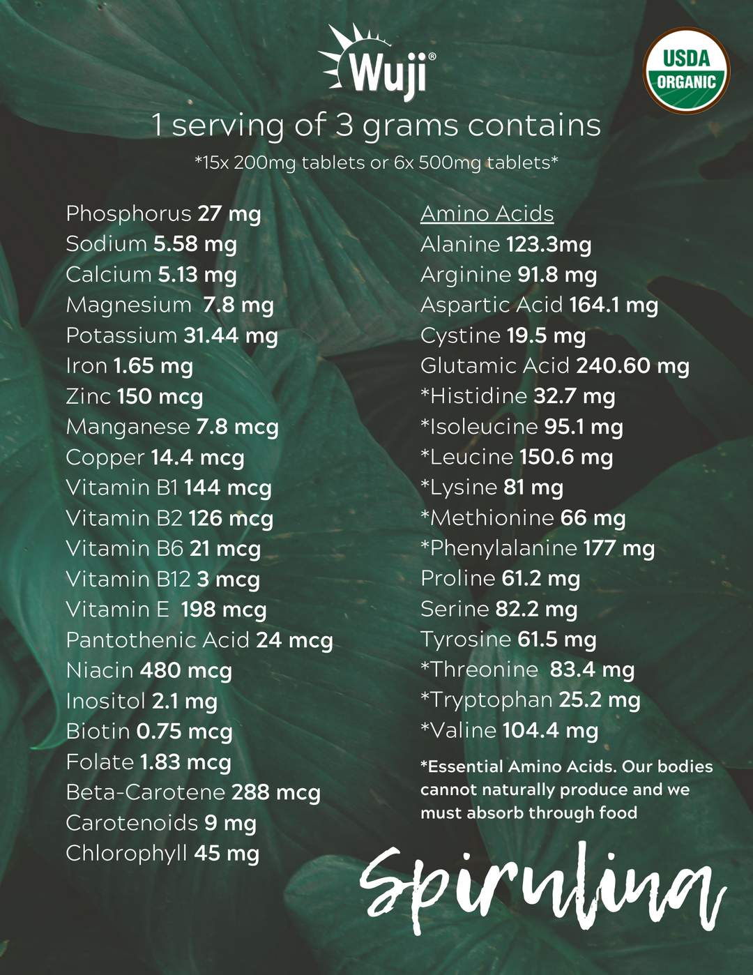 Wuji Organic Spirulina (SC)