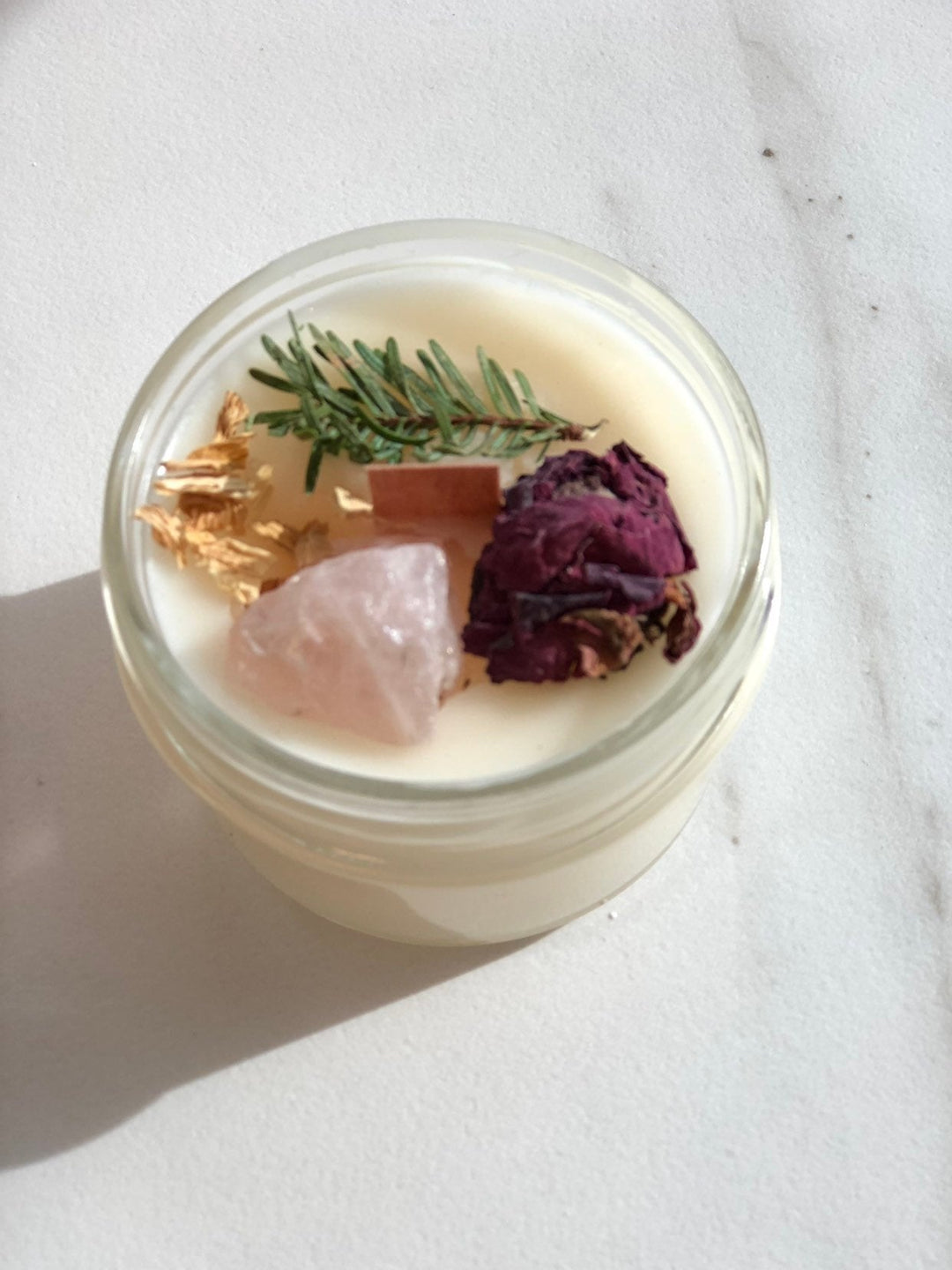 Fertility candle / crystal candle / abundance candle / butter me up organics / intention candle