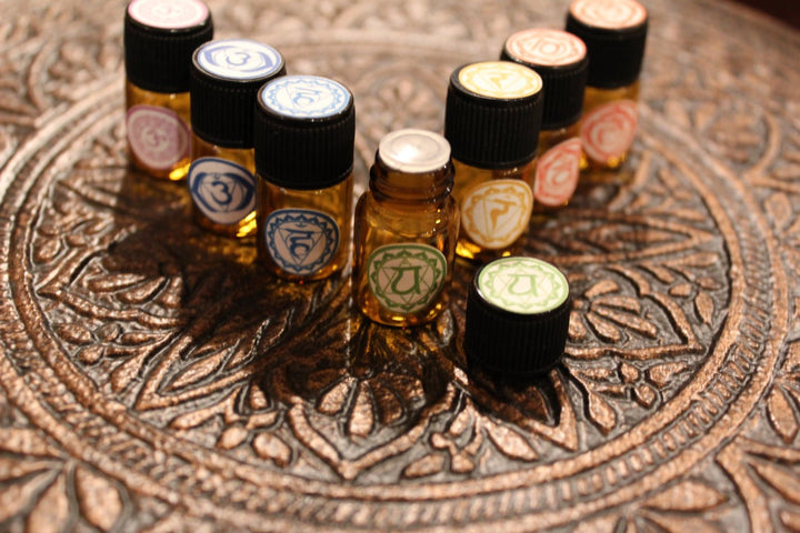 Chakra Balancing Set / Organic Essential Oils/ Organic Chakra Set/ Root Chakra/ Base Chakra / Third Eye / Throat Chakra/ Chakras/ Crown