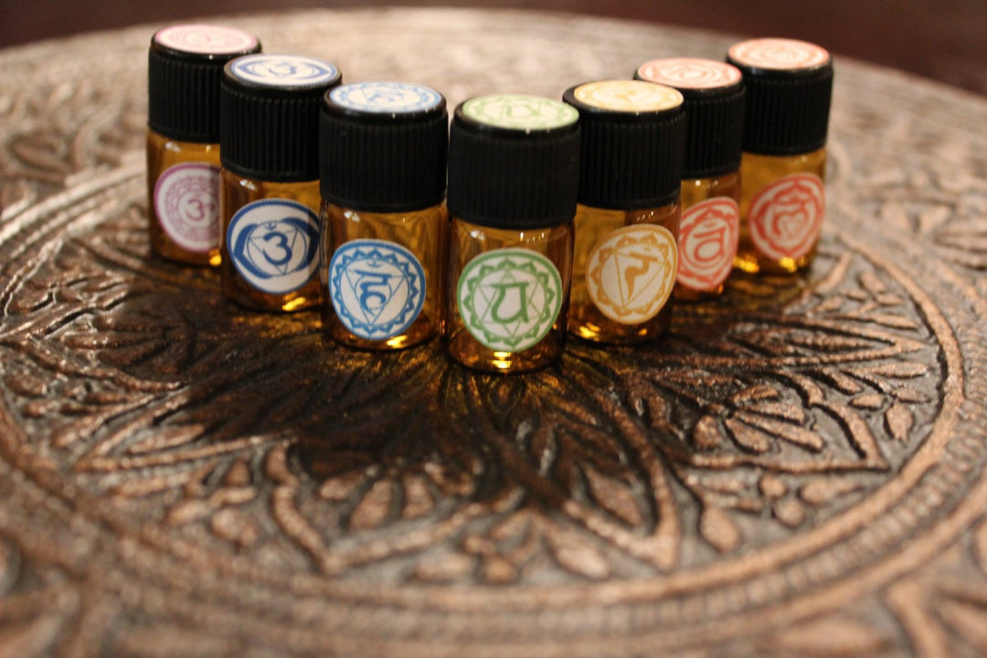 Chakra Balancing Set / Organic Essential Oils/ Organic Chakra Set/ Root Chakra/ Base Chakra / Third Eye / Throat Chakra/ Chakras/ Crown