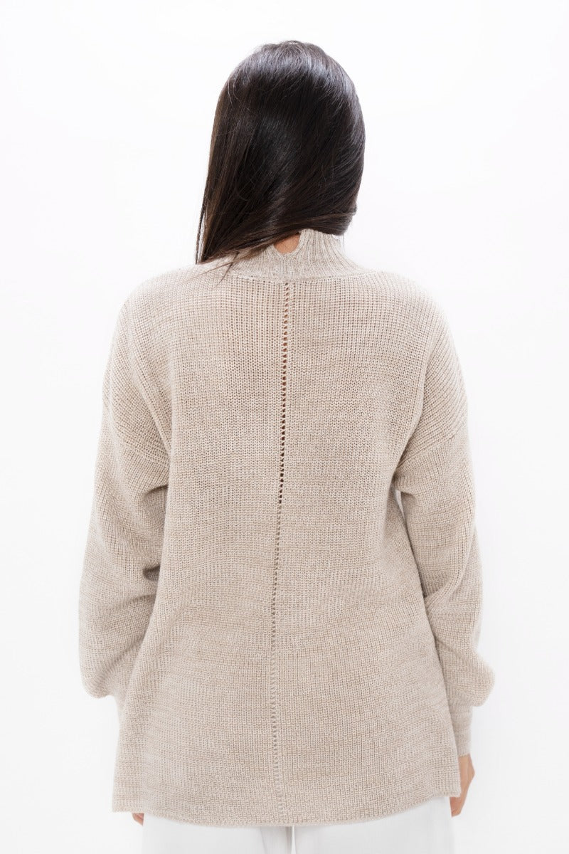 Ottawa - High Neck Sweater - Sand Marl - Bed of Nails